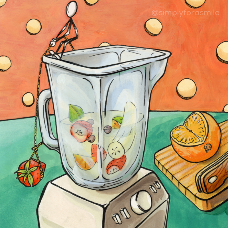 Blending Fruit – Illustration Art Print